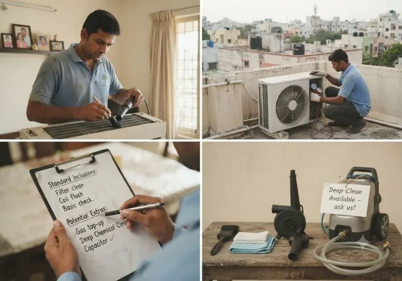 AC Service Cost Breakdown in Hyderabad: What's Included and What's an Upsell